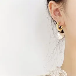 Stud Earrings Meezuoo Heart Pearl Pendant Jewellery For Gold Colour Wemon Female Accessories Wedding Gift