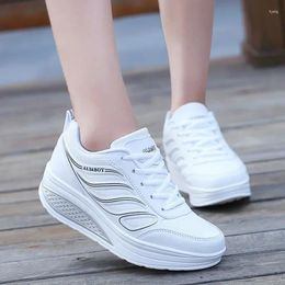 Casual Shoes 2024 Running For Women Fashion Mesh Breathable Sneakers Lace Up Wedge Platform Ladies Outdoor Sport