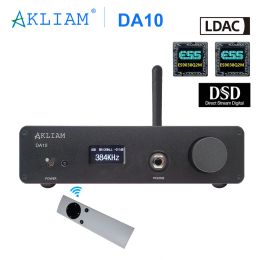 Converter AkLIAM DA10 Dual ES9038Q2M DAC QCC5125 Bluetooth LDAC DSD512 Audio Decoder Rod Rain Audio TPA6120 Headphone Amplifier