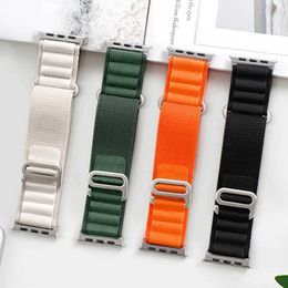 Watch Bands Watch Band Ultra 49mm 45mm 44mm 40mm 41mm 42mm 44mm Nylon Correa Bracelet iWatch Series 9 8 SE 4 3 6 5 240424