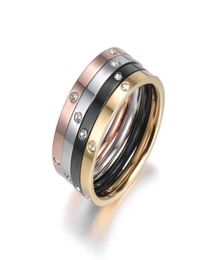 Wedding Rings 4 In 1 Colourful Gold Cubic Zirconia Jewellery Titanium Steel Engagement Ring For Women Anneaux R180169956239