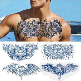 Tattoo Transfer Juice Ink Long Lasting Waterproof Temporary Tattoo Sticker Natural Chest Monster Wing Alphabet Eye Tiger Fake Man Women Totem 240427