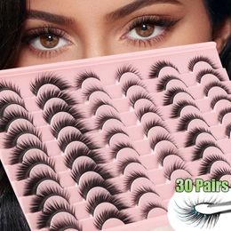 3D Mink False Eyelashes Squint Fly fox Women Beauty Makeup Fake Eye Lashes Handmade Natural Extension Soft Lash 30pairs in One Box