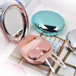 Contact Lens Accessories Contact Lens Case Travel Kit Pocket Portable Solid Color Lens Cover Container Beauty Pupil Storage Eye Carry Mirror Lenses Boxes d240426