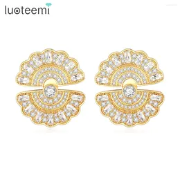 Stud Earrings LUOTEEMI Fashion Detachable Earring For Women Cubic Zirconia Wedding Jewellery Bridal Arrival 2024