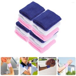 Wrist Support 12 Pcs Children's Wristband Sweat Bands Tennis Sports Basketball Stretchy Braces Polyester For Workout