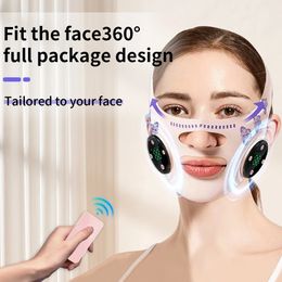 EMS Head Massage USB Charging Facial Slimming Strap Face Lifting Reduce Double Chin Cheek Lift Up Thin Mask 240425