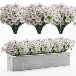 Decorative Flowers Bunch Artificial Violets For Home Decoration Outdoor Garden Decor Fake Ornament Wedding Birthday Party