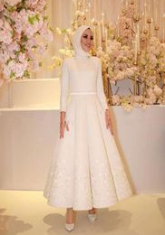 2021 Dubai Arabic Muslim Prom Evening Dresses High Neck Formal Dresses Evening Gowns Elegant Custom Made6732060