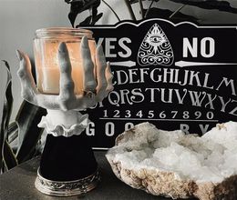 Halloween Resin Witch Hand Candlestick Creative Ghost Hand Haunted House Decoration Palm Candle Holder Art Crafts Ornaments 2208092618874