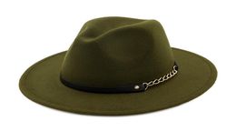 Fashion TOP hats for men women Elegant fashion Solid felt Fedora Hat Brim Jazz Hats Stylish Trilby1852713