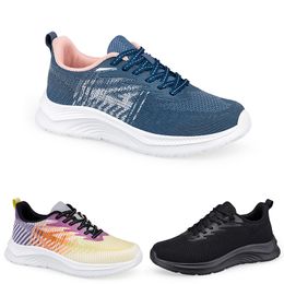 Free Shipping Men Women Running Shoes Low Lace-Up Soft Breathable Black Blue Multi Mens Trainers Sport Sneakers GAI