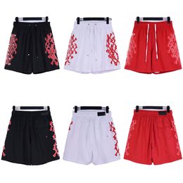 Men's Casual Shorts Fahion Letter Bone Print Drawstring Shorts Hip Hop Men's Sports Pants Cropped Pants