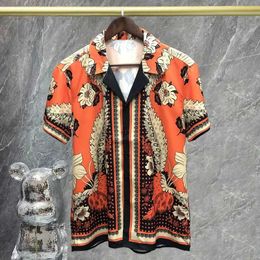 Herren Casual Shirts Sommer Casual Shirt Männer hochwertige Vintage ethnische Print Hawaiian Shirts Streetwear Beach Shirt Hip Hop Tropical Holiday Tops 240424