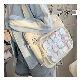 Evening Bags 2024 Japanese Pu Transparent Small Square Bag Pain Girls One Shoulder Diagonal Portable College Style Simple Women's