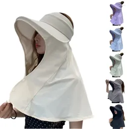 Berets Breathable Sun Hat For Women Empty Top With Neck Flap Wide Brimmed Adjustable Lightweight Sports D46A