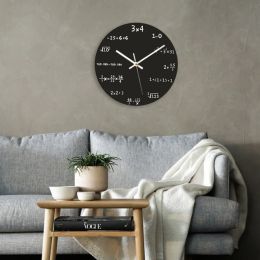Clocks Mathematical Expressions Math Clock for Classroom Bedroom Study Room Wall Clock Maths Equation Clock Home Party Birthday Gifts