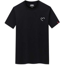 Men's T-Shirts 2023 mens ultra-thin summer mens cotton shirt mens casual T-shirt Love Print T-shirt O-neck short sleeved mens top J240426