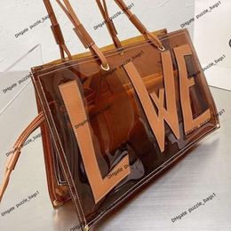 Designer Beach Bag Women's Single Shoulder Handbag High quality leather new large letter Clear Jelly Tote bag outdoor casual handheld large capacity shopping bags