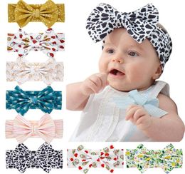 Baby Girls big bow headbands Elastic Bowknot hairbands Floral headwear Kids headdress wide cute bands Infant Toddler Turban Head A4572935