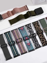 Watch Bands Bohemian strap for Watch strap 44mm 45mm Ultra2 49mm series 9 8 7 38/42mm elastic nylon bracelet iWatch 6 5 4 3 Se 40/41mm 240424