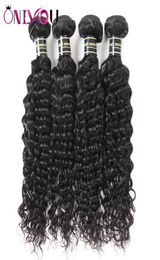 Onlyou Hair Products 4 Bundles Brazilian Deep Wave Virgin Human Hair Extensions Raw Indian Remy Hair Weaves Bundles Deep Wave Fact3059311