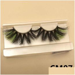 False Eyelashes Mikiwi 10/20/30/50/100 Coloured Mink 25Mm Long Lashes Wholesale With Colour On The End Drop Delivery Otou2