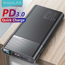 Cell Phone Power Banks KUULAA Power Bank 10000mAh QC PD 3.0 PowerBank Quick Charging PowerBank 10000 mAh USB External Battery Charger for iPhone 15 14 240424
