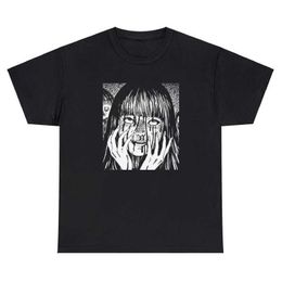 Men's T-Shirts Manga Crpy Girl T-Shirt Men Women 100% Cotton Plus Size Fashion O-Neck Casual Strtwear Oversized Anime Harajuku Unisex Ts T240425