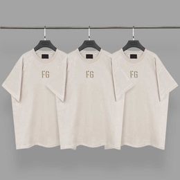 Fashion Ess Designer 2023 Spring/Summer American Trendy Brand T-shirt Street FOG Pure Cotton Short Sleeve Mens High StyleY