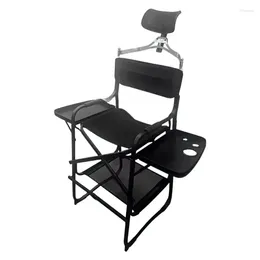 Camp Furniture Tall Directors Chair Heavy Duty Bar Height Folding Makeup Padded Seat With Side Table Foot Rest For Camping Home Or Patio