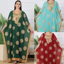 Ethnic Clothing African Dresses For Women 2024 Summer Loose Robe Gown Dubai Abaya Turkey Kaftan Eid Djellaba Muslim Dress Ramadan Dashiki