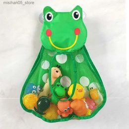 Sand Play Water Fun Baby shower toy storage bag cute duck frog net bag childrens water toy organizer suction cup baby game bag bathroom accessories Q240426