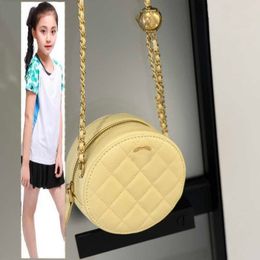 Kids Bags Round Cake Mini Women Makeup Bag 12CM Vintage Zipper Coin Purse Gold Ball Adjustable Chain Luxury Handbag Vintage Crossbody Shoulder Bag Evening Clutch Poc