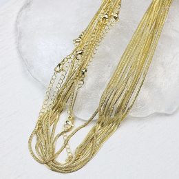 Chains 20 Pcs Gold Plated Slim Flat Chain Necklace Classic Jewelry Gift Women Trendy 52949