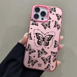 Cell Phone Cases Colorful Butterfly Phone Case Suitable for iPhone 15 14 13 12 Pro Max Plus X XR XS 11 Girls Cute Luxury Phone Cover J240426