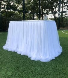 1M Tulle Table Skirt for Wedding Party Decoration Baby Shower Home Textile Birthday Tablecloths Tutu Supplies5826393