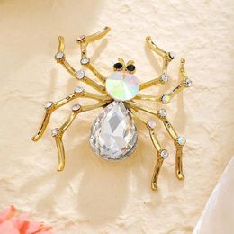 Brooches SKEDS Exaggerated Crystal Classic Design Spider Pins For Women Men Rhinestone Luxury Vintage Decoration Badges Buckles