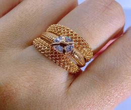 Luala Fashion Female Ring for Women Unique Beautiful 585rose Gold Aaa Cubic Zirconia Party Gorgeous Wedding Jewelry No Fade Q07085393458