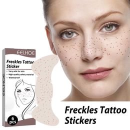 Tattoo Transfer 6pcs Sexy Fake Freckles Tattoo Stickers Freckles Makeup Stickers Women Make Up Accessories Fashion Makeup Removable 240427