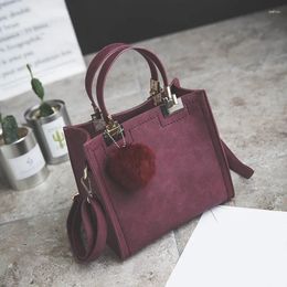 Bag Brand Designers Hangbags For Women PU Leather Hairball Pendant Handbag Lady's Shoulder Messenger Tote