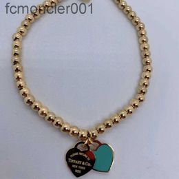 Fashion t Jewelry Women Stainless Beaded Bracelet Forever Love Enamel Pink Blue Heart Charms Pulsera Bracelets H1115sk7o SM9M