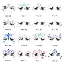 Tattoo Transfer 3D Sexy face tattoo stickers Temporary tattoos glitter fake tattoo rhinestones for woman Party face Jewels tatoo 240426