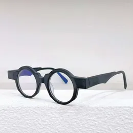 Sunglasses Frames German Brand Maske K32 Fashion Original Round Acetate Matte Glasses Women Clear Yellow Eyewear With Leather Case