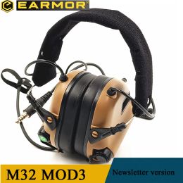 Accessories Earmor M32 Mod4 Electronic Hearing Protection Communication Earplugs Airsoft Tactical Noise Reduction Earmuffs/active Headphones