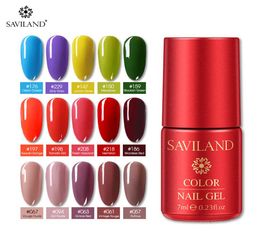 SAVILAND 7ml Uv Nail Gel Polish Semi Permanent Top Coat UV LED Gel Varnish Soak Off Nail Art Polish Set All for Manicure6431403