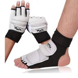 Products PU Leather Taekwondo Gloves or Foot Protector for Kickboxing Fighting, Ankle Support, Foot Guard Palm Protection, 2 Pcs