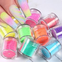 Glitter 10Box/Set 6g Colorful Sugar Powder Nail Glitter Sparkly Candy Coat Fine Pigment Sugar Effect Dust Manicure Nail Art Decoration