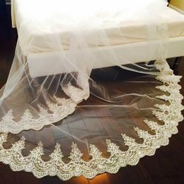 Wedding Hair Jewellery Shine Sequins Lace Cathedral Wedding Veil with Comb 3 Metres Long 1 Layer White Ivory Bridal Veil Wedding Accessories