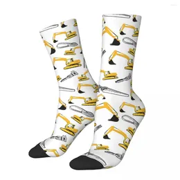 Men's Socks Excavator Construction Trucks And Tools Pattern Super Soft Stockings All Season Long For Man Woman Birthday Present